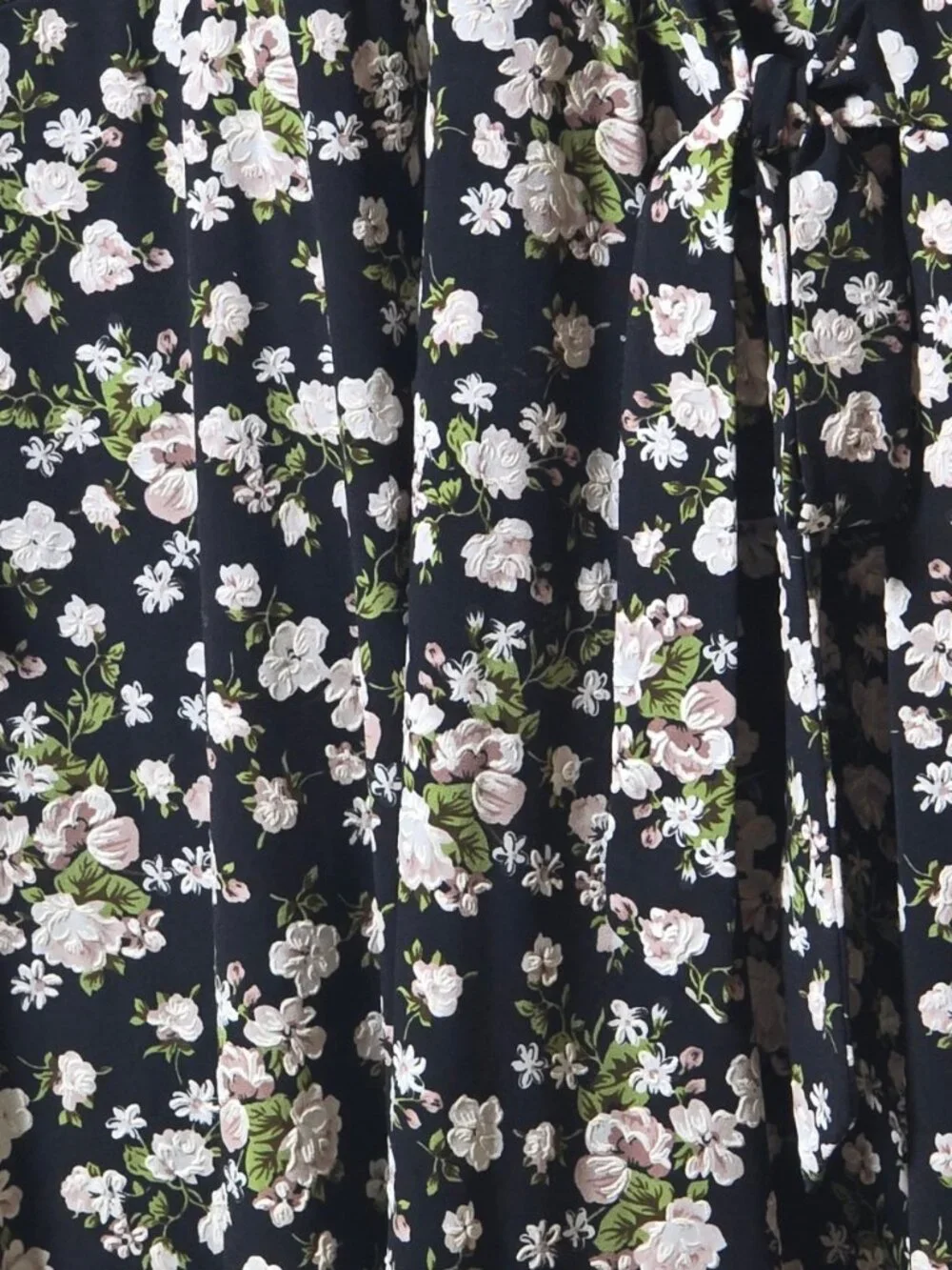 Signature by Robbie Bee PL Black Floral Faux Wrap Dress Petite Large Ruffle Hem